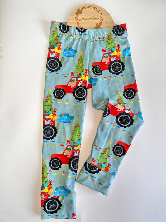 Christmas Tractor Print Leggings