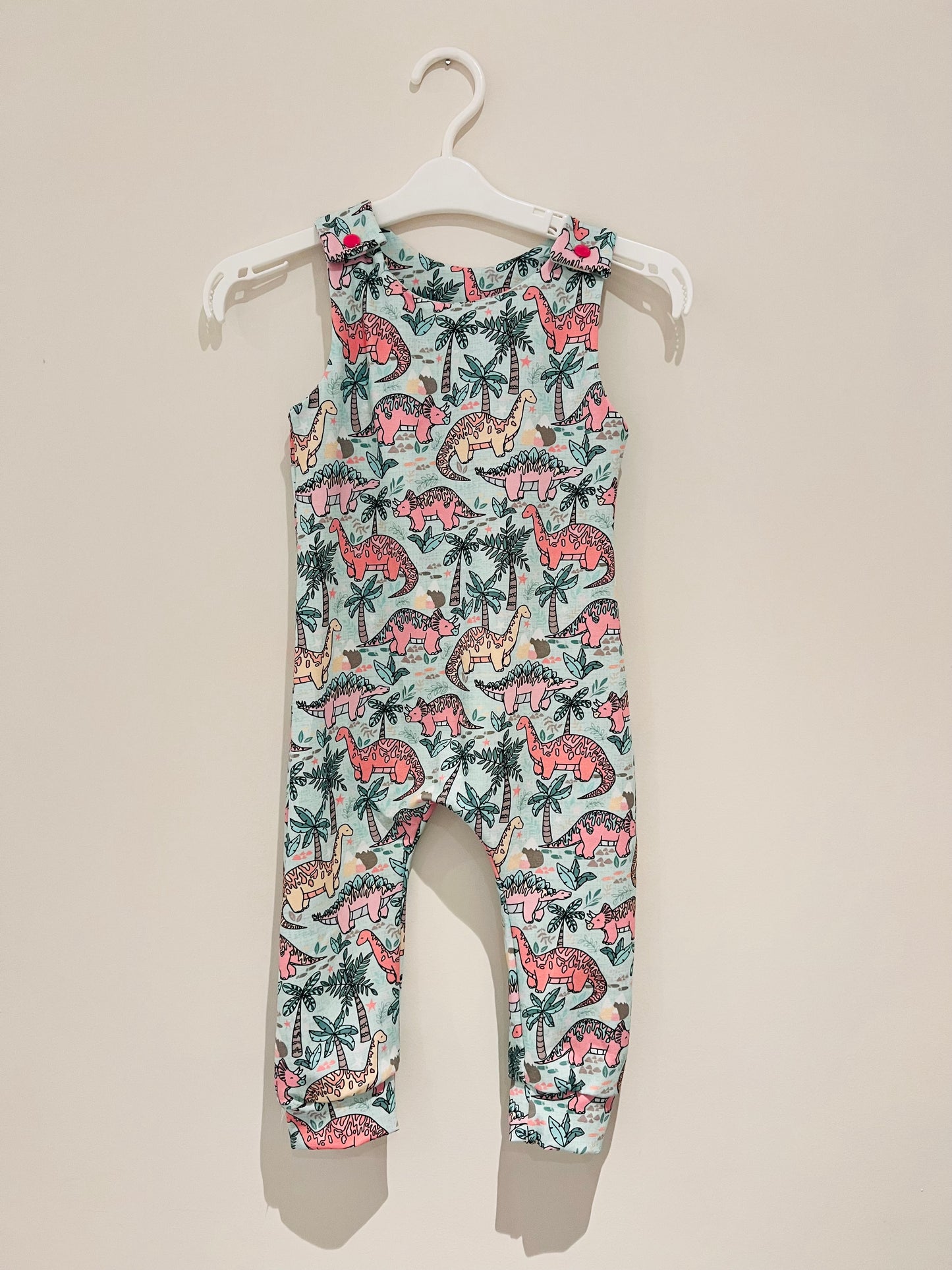 Pink Dino parade Romper