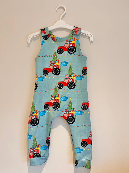 Christmas tractor Print Romper