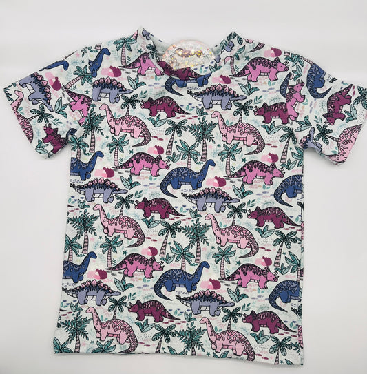 purple dinosaur print T-Shirt